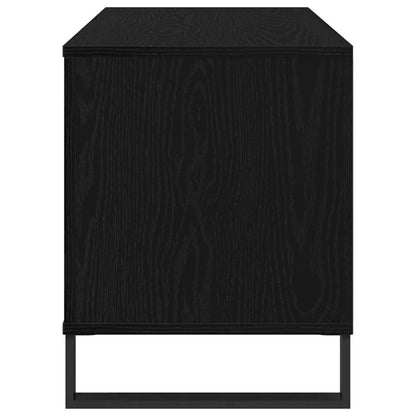 Schallplattenschrank mit Regal Schwarze Eiche 100 x 38 x 48 cm