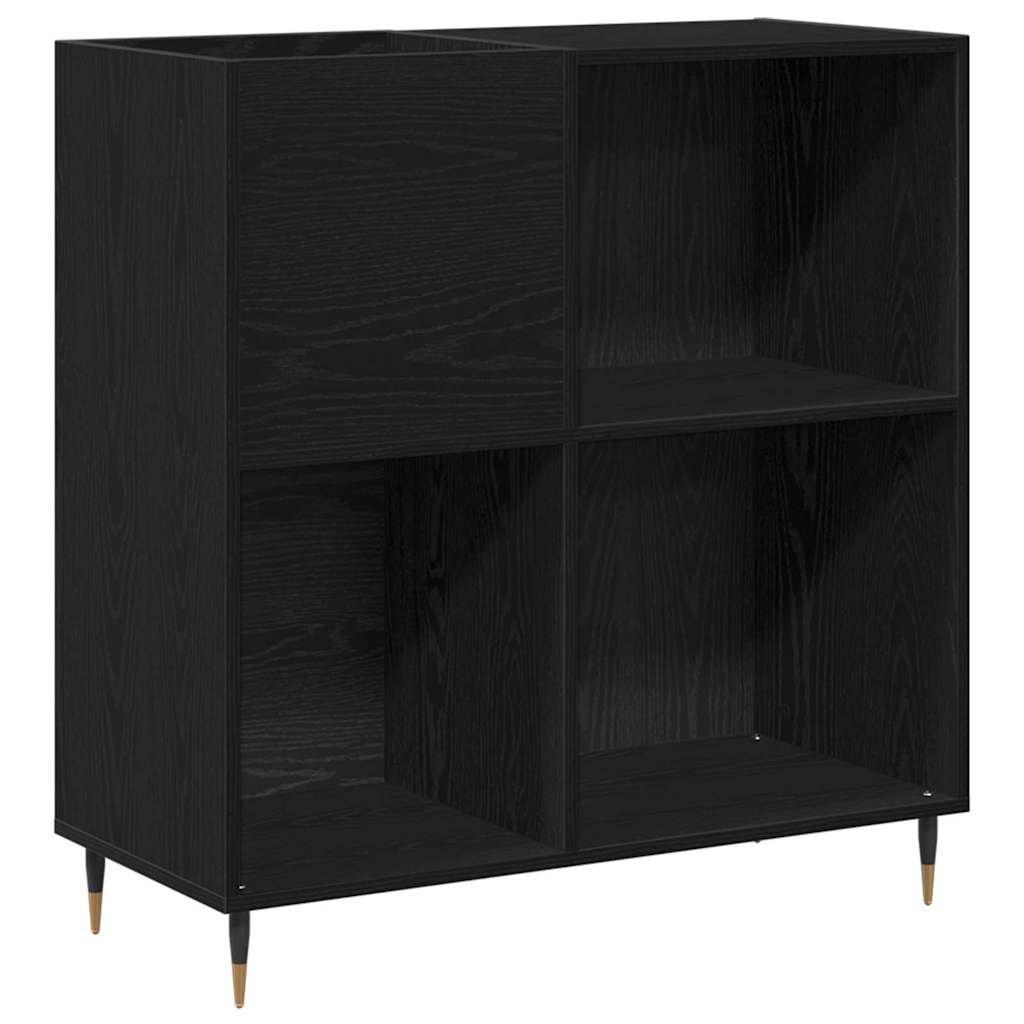 Schallplattenschrank mit Regal Schwarze Eiche 85 x 38 x 89 cm
