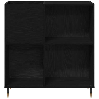 Schallplattenschrank mit Regal Schwarze Eiche 85 x 38 x 89 cm