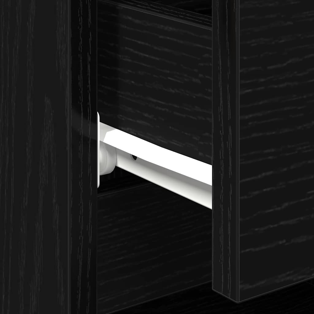 Nachttisch mit Schubladen 2 pcs Schwarze Eiche