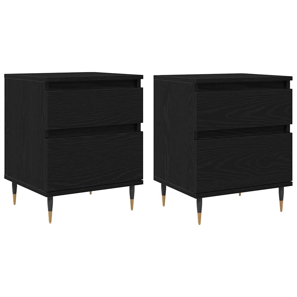 Nachttisch mit Schubladen 2 pcs Schwarze Eiche