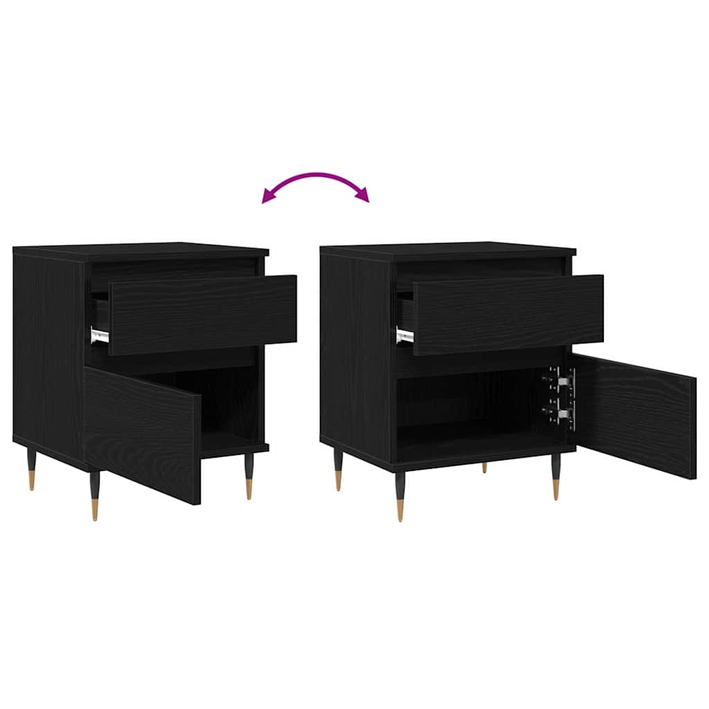Nachttisch mit Schubladen 2 pcs Schwarze Eiche