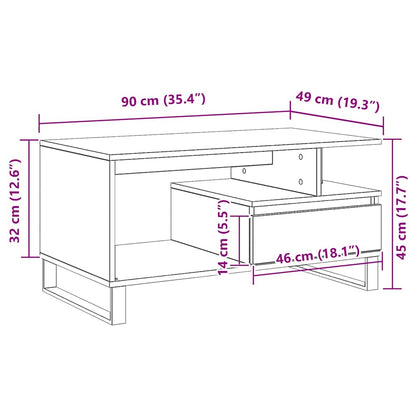 Couchtisch Schwarze Eiche 90 x 49 x 45 cm Holzwerkstoff