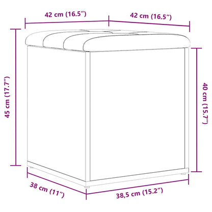 Aufbewahrungsbank mit Tür Schwarz Eichen-Optik 42 x 42 x 45 cm