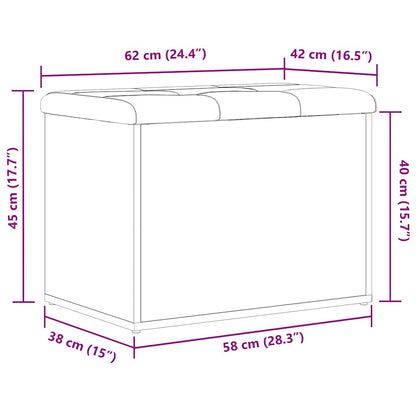 Aufbewahrungsbank mit Tür Schwarz Eichen-Optik 62 x 42 x 45 cm