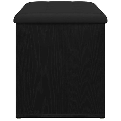 Aufbewahrungsbank mit Tür Schwarz Eichen-Optik 82 x 42 x 45 cm