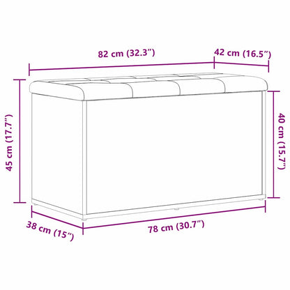 Aufbewahrungsbank mit Tür Schwarz Eichen-Optik 82 x 42 x 45 cm