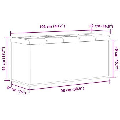 Aufbewahrungsbank mit Tür Schwarz Eichen-Optik 102 x 42 x 45 cm