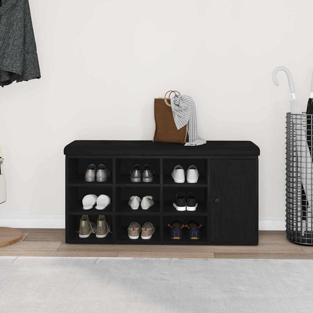 Schuhbank mit Schubladen Schwarz 100 x 30 x 48 cm Holzwerkstoff