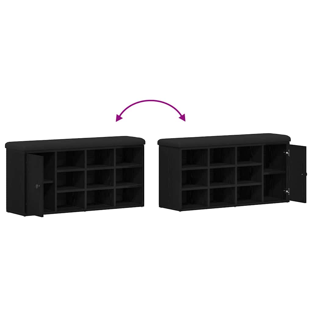 Schuhbank mit Schubladen Schwarz 100 x 30 x 48 cm Holzwerkstoff