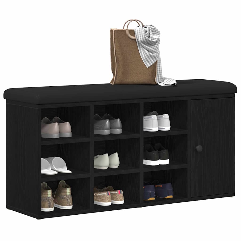 Schuhbank mit Schubladen Schwarz 100 x 30 x 48 cm Holzwerkstoff