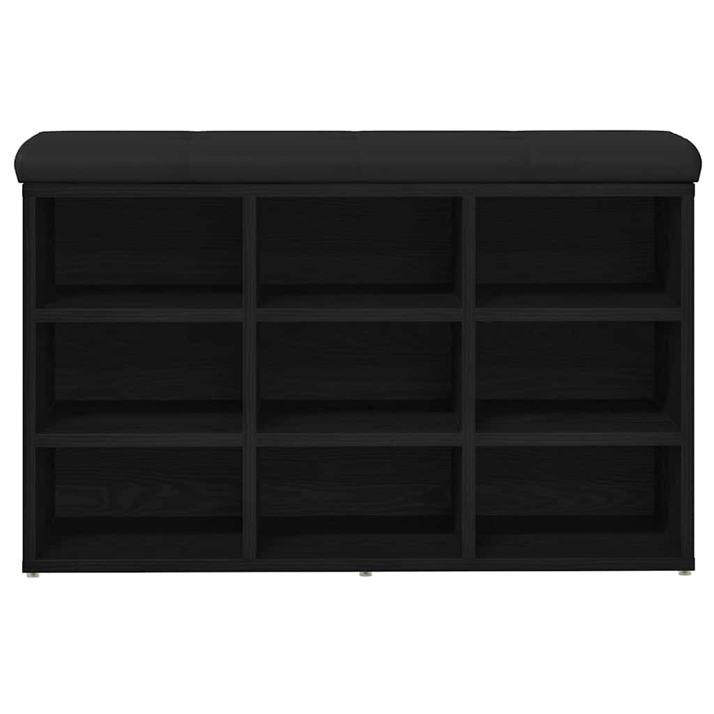 Schuhbank mit Speicher Schwarz 80 x 30 x 48 cm Holzwerkstoff