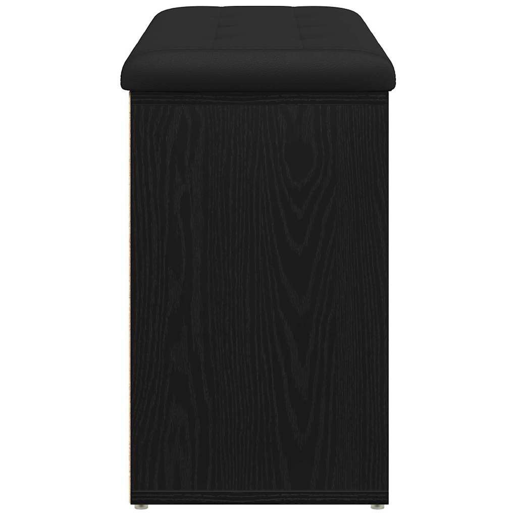 Schuhbank mit Speicher Schwarz 80 x 30 x 48 cm Holzwerkstoff