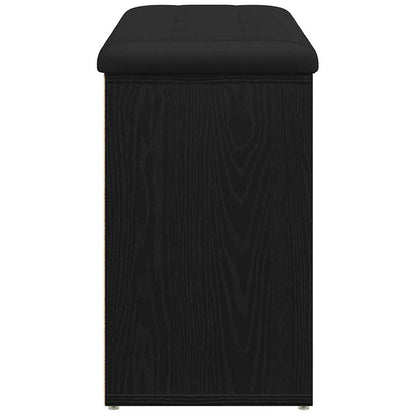 Schuhbank mit Speicher Schwarz 80 x 30 x 48 cm Holzwerkstoff