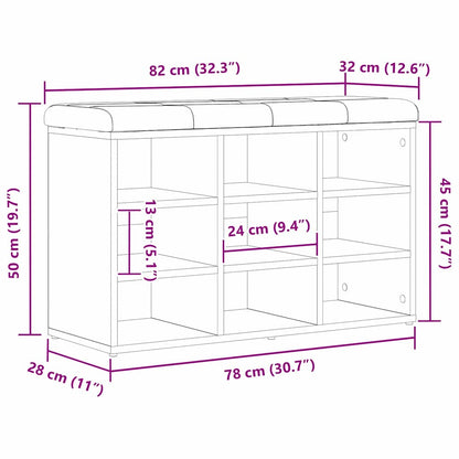 Schuhbank mit Speicher Schwarz 80 x 30 x 48 cm Holzwerkstoff