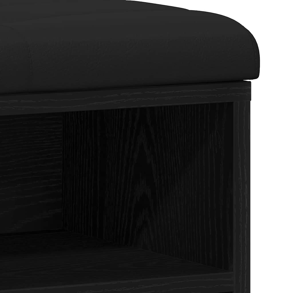 Schuhbank mit Speicher Schwarz 100 x 30 x 48 cm Holzwerkstoff