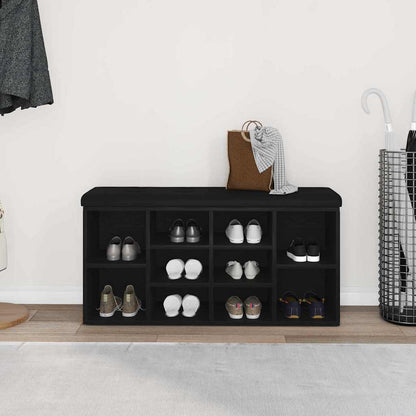 Schuhbank mit Speicher Schwarz 100 x 30 x 48 cm Holzwerkstoff