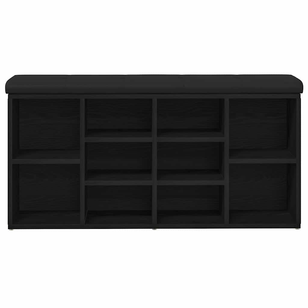Schuhbank mit Speicher Schwarz 100 x 30 x 48 cm Holzwerkstoff