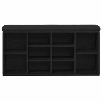 Schuhbank mit Speicher Schwarz 100 x 30 x 48 cm Holzwerkstoff