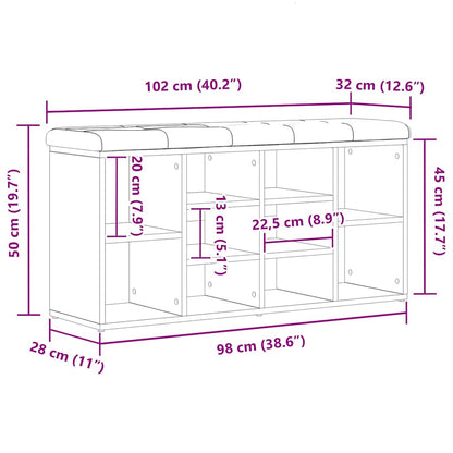 Schuhbank mit Speicher Schwarz 100 x 30 x 48 cm Holzwerkstoff