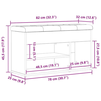 Schuhbank mit Speicher Schwarz 80 x 30 x 45 cm Holzwerkstoff