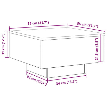 Couchtisch Schwarz Eichen-Optik 55 x 55 x 31 cm Holzwerkstoff