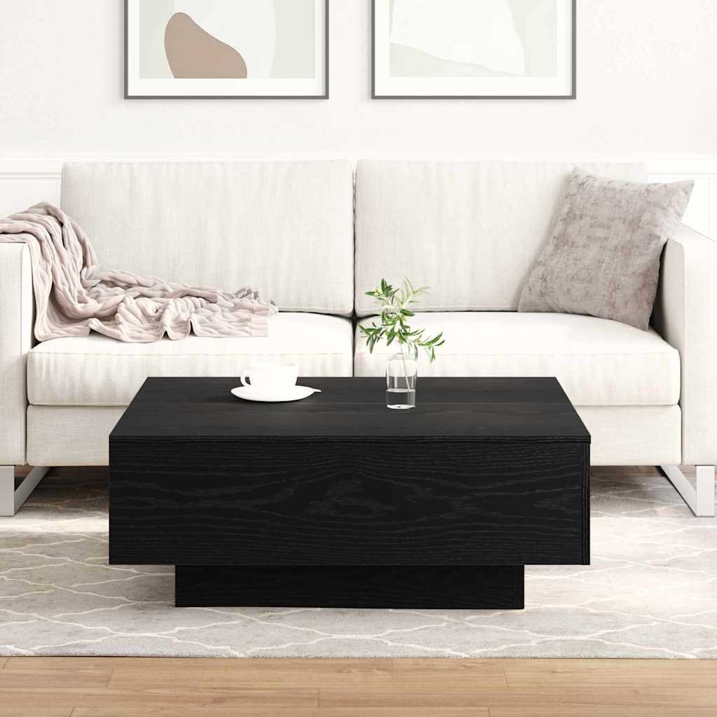 Couchtisch Schwarz Eichen-Optik 80 x 80 x 31 cm Holzwerkstoff
