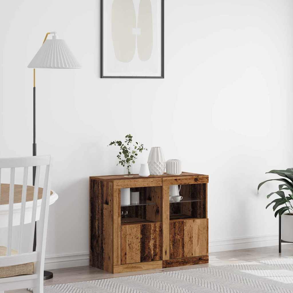 Beistellschrank 2 pcs Altholz 41 x 37 x 67 cm Holzwerkstoff