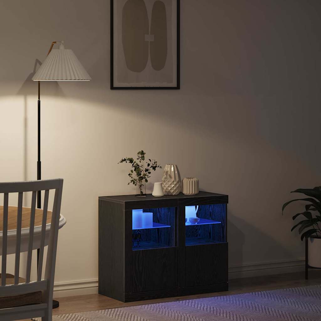 Beistellschrank 2 pcs Schwarze Eiche 41 x 37 x 67 cm