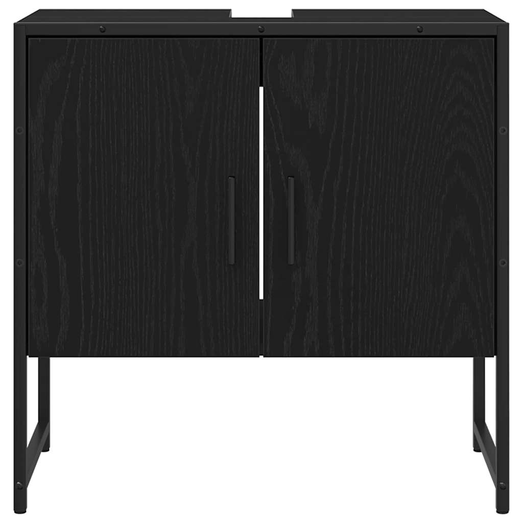 Waschbeckenunterschrank Schwarz Eichen-Optik 60 x 30 x 60 cm