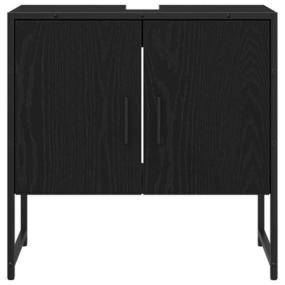 Waschbeckenunterschrank Schwarz Eichen-Optik 60 x 30 x 60 cm