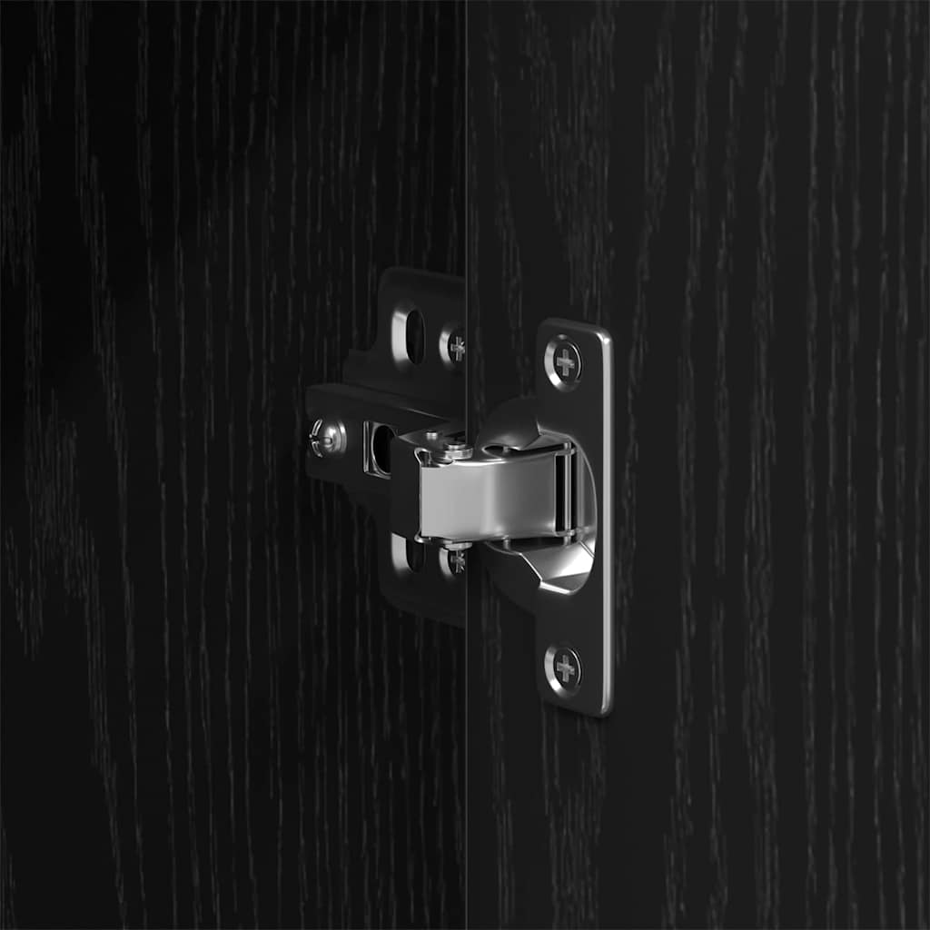 Badezimmer Schrank mit Regal Schwarze Eiche 33 x 33 x 120.5 cm