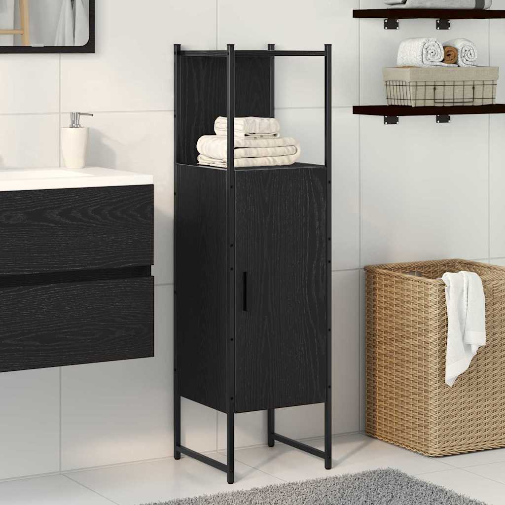 Badezimmer Schrank mit Regal Schwarze Eiche 33 x 33 x 120.5 cm