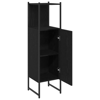 Badezimmer Schrank mit Regal Schwarze Eiche 33 x 33 x 120.5 cm