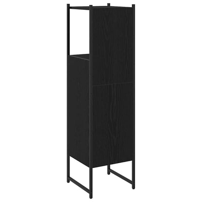 Badezimmer Schrank mit Regal Schwarze Eiche 33 x 33 x 120.5 cm