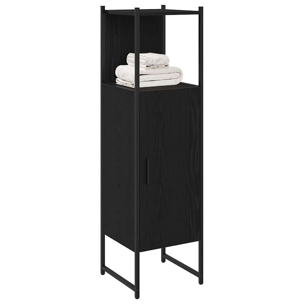 Badezimmer Schrank mit Regal Schwarze Eiche 33 x 33 x 120.5 cm