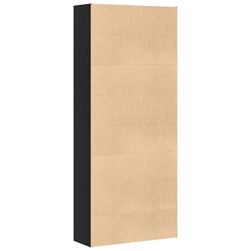 Bücherregal Schwarz Eichen-Optik 80x30x189 cm Holzwerkstoff