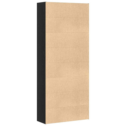 Bücherregal Schwarz Eichen-Optik 80x30x189 cm Holzwerkstoff