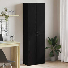 Büroschrank Schwarz Eichen-Optik 60 x 32 x 190 Holzwerkstoff