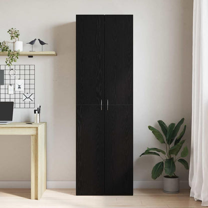 Büroschrank Schwarz Eichen-Optik 60 x 32 x 190 Holzwerkstoff