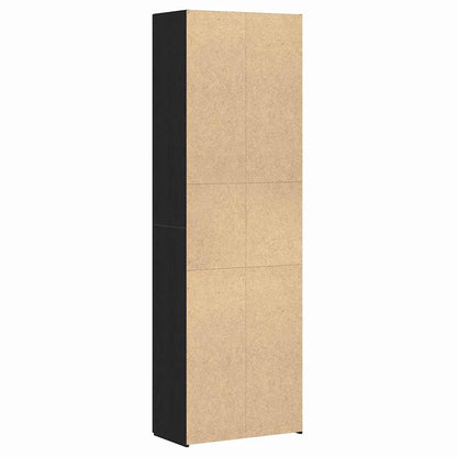 Büroschrank Schwarz Eichen-Optik 60 x 32 x 190 Holzwerkstoff