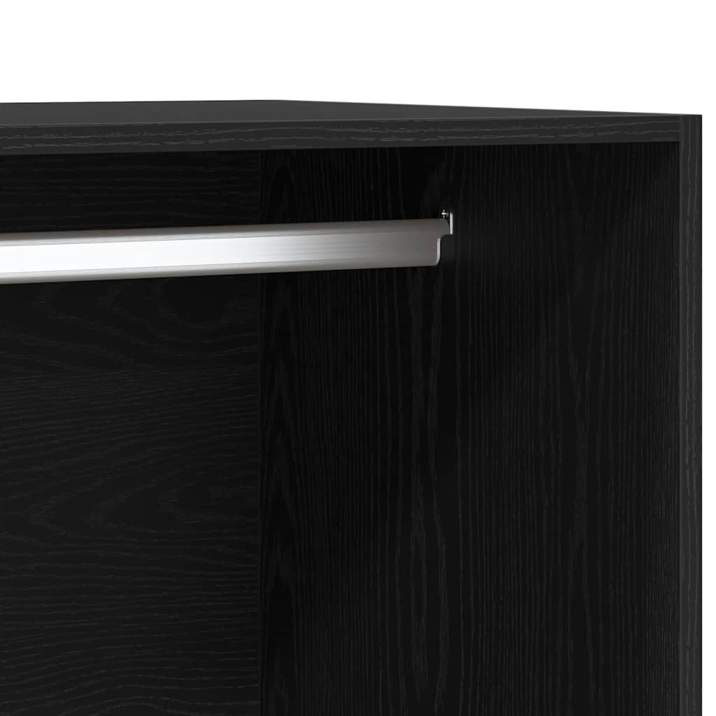 Kleiderschrank mit Regal Schwarz Eichen-Optik 100 x 50 x 200 cm
