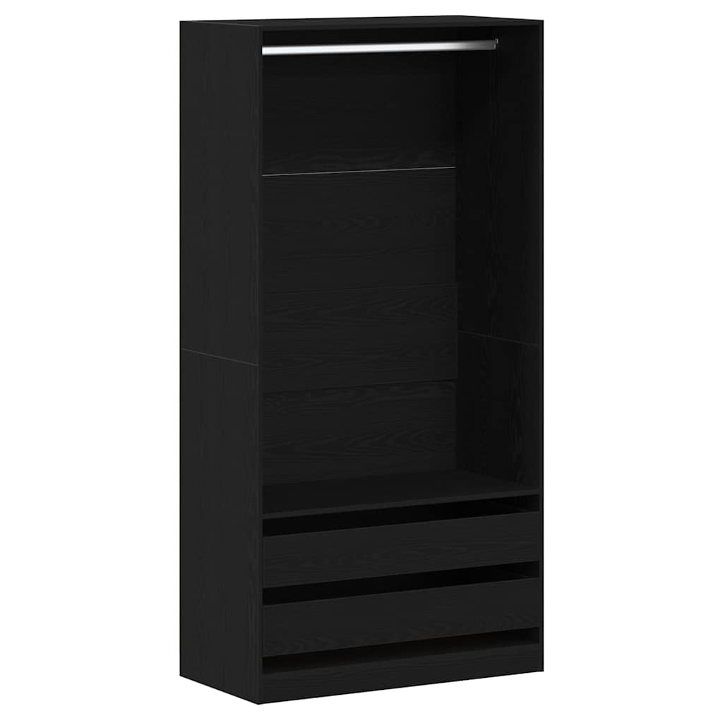 Kleiderschrank mit Regal Schwarz Eichen-Optik 100 x 50 x 200 cm