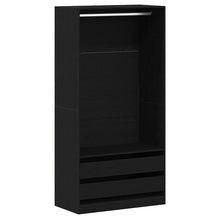 Kleiderschrank mit Regal Schwarz Eichen-Optik 100 x 50 x 200 cm