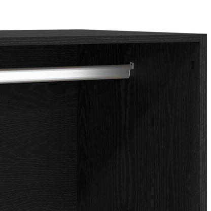 Kleiderschrank mit Regal Schwarz Eichen-Optik 50 x 50 x 200 cm
