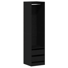 Kleiderschrank mit Regal Schwarz Eichen-Optik 50 x 50 x 200 cm