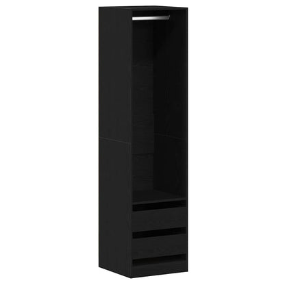 Kleiderschrank mit Regal Schwarz Eichen-Optik 50 x 50 x 200 cm
