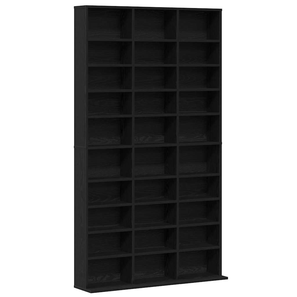 CD-Schrank mit Regal Schwarz Eichen-Optik 101 x 23 x 177,5 cm