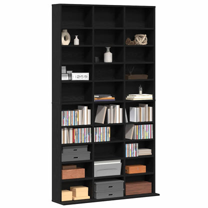 CD-Schrank mit Regal Schwarz Eichen-Optik 101 x 23 x 177,5 cm