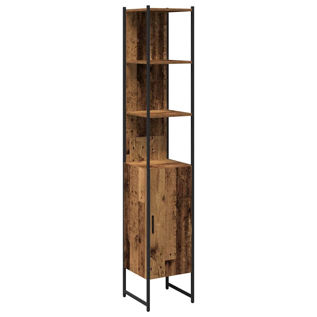 Badezimmer Schrank Altholz 33 x 33 x 185.5 cm Holzwerkstoff